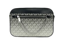 Vanrom East West Ombre Leather Zip Chain Crossbody Bag